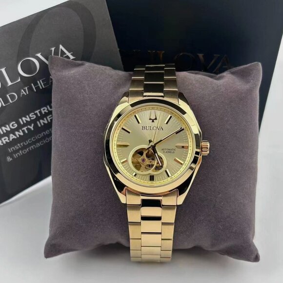 Bulova Surveyor Gold 39mm Tone Stainless Steel Men's Automatic Watch